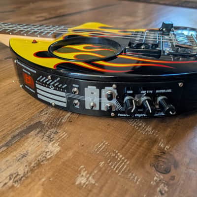 Fernandes Nomad Deluxe DIGI-ZO Hyper ZO-3 Digital Effects Travel Guitar 2005 Flame Graphics image 6