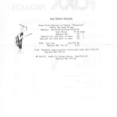 Vintage FOXX Guitar Effect Pedal Brochure 3 Pages RARE TONE WAH FUZZ WAH image 3
