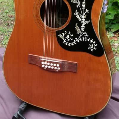 1973 K.Yairi F-180 12-String Acoustic Guitar - Rare / International Label - Made in Japan +Hard Case image 3