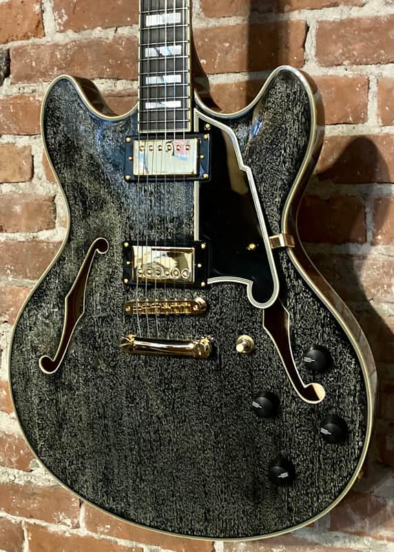 D'Angelico Excel EX-DC Semi-Hollow with Stop-Bar Tailpiece, Black Dog, Support Small Biz! image 1