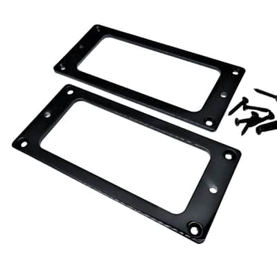 Black Flat Metal Bass Guitar Humbucker Rings with Mounting Screws (NOT FOR GUITAR)) image 3