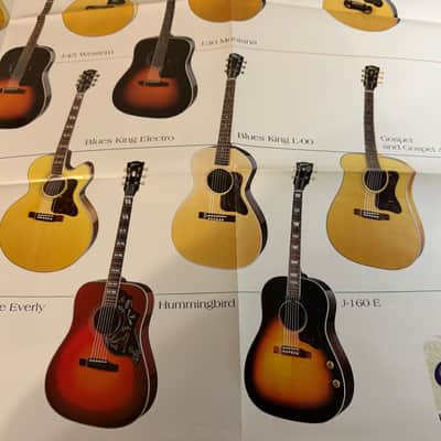 Gibson B.B King Poster Brochure 1994 J-200 SJ-45 100 Xtra 30 blues King L – 00 gospel hummingbird Everly Brothers dove Chicago cutaway image 7