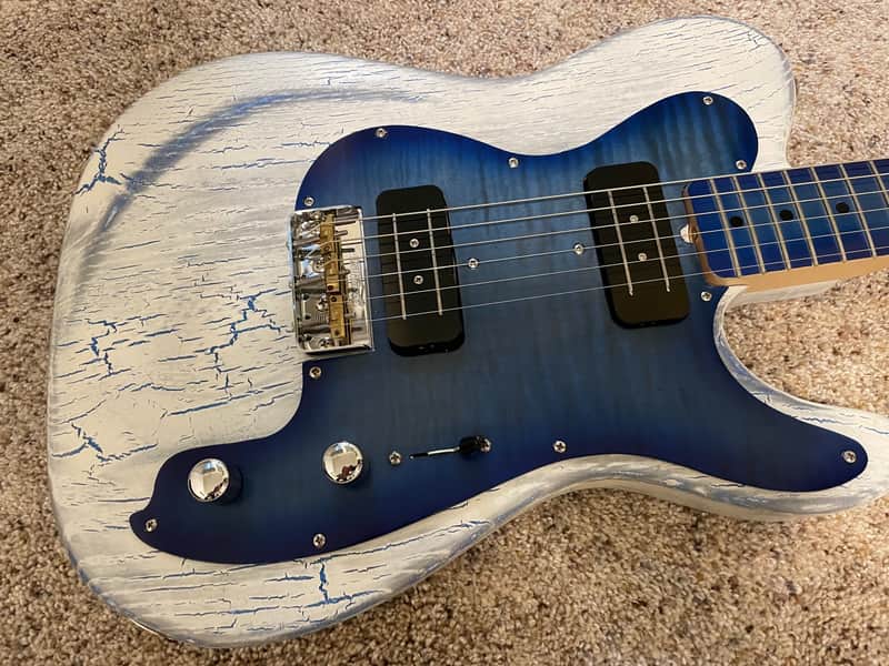 One of a Kind Nikita Kintia Soapbar / P90 T-Style Wild Blue Telecaster image 1