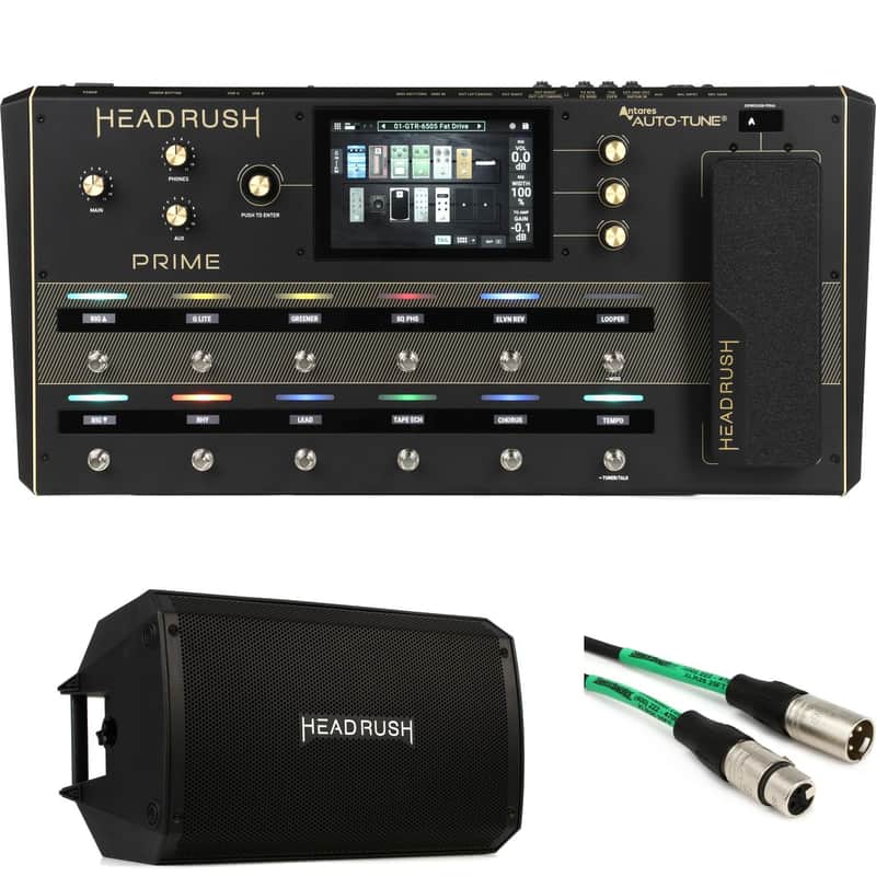 Headrush Prime Guitar Multi-effect/Amp Modeler/Vocal Processor Unit and 2000-watt 1x12" Powered Guitar Cabinet image 1