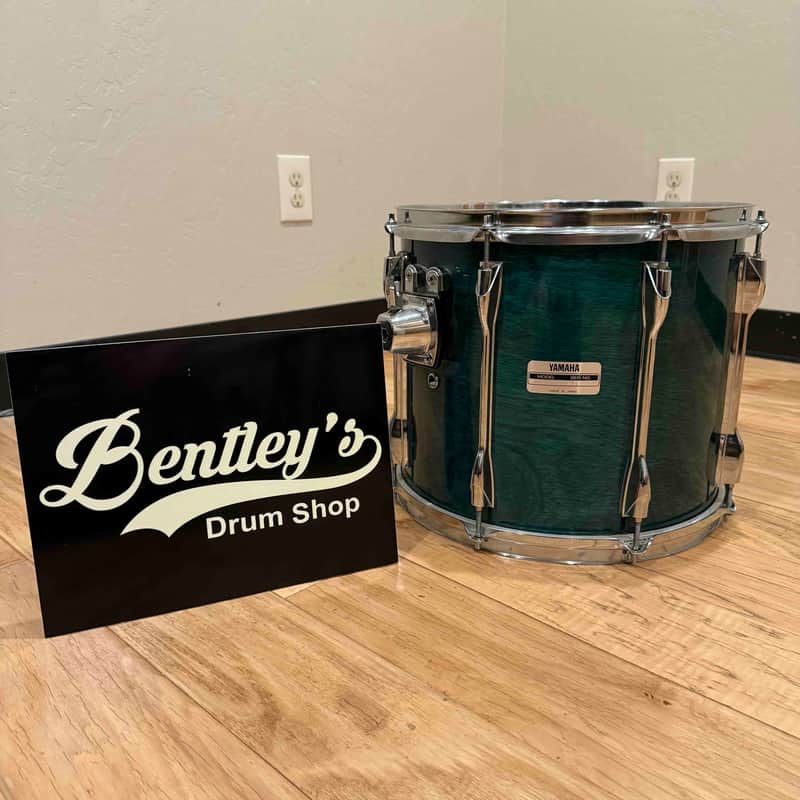 ~RARE!~ MIJ Yamaha Recording Custom 10x14 Mounted Tom in Deep Aqua Stain Lacquer image 1