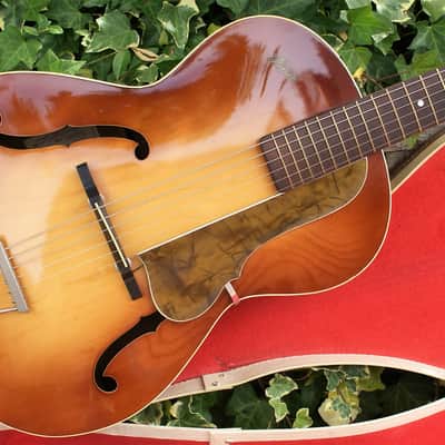 Beautiful True Vintage All Original 1956 Hofner Congress Archtop Guitar, Brunette Sunburst & OHC image 2