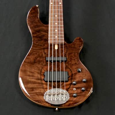 Lakland  USA Custom Deluse 55-94 Walnut Burl 5 String Bass image 2
