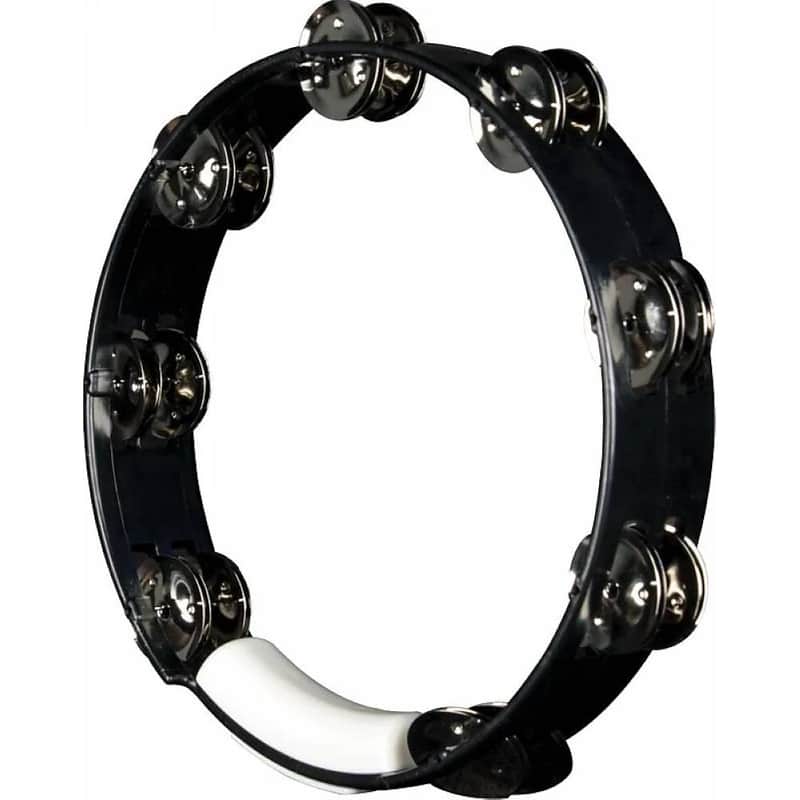 Rhythm Tech TC4010 Black with Nickel Jingles True Colors Tambourines 10" image 1