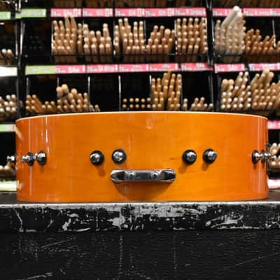 Yamaha Made in Japan 14 x 4 Maple Custom Absolute Piccolo Snare Drum in Honey Amber Lacquer image 13