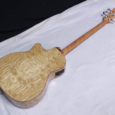 DEAN Exotica Quilt Ash acoustic electric 4-string BASS guitar w/ Case NEW EQABA - B-stock image 8