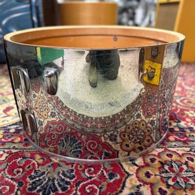1970 Slingerland 10x18 Concert Tom / Bass Drum in Chrome over Wood image 5