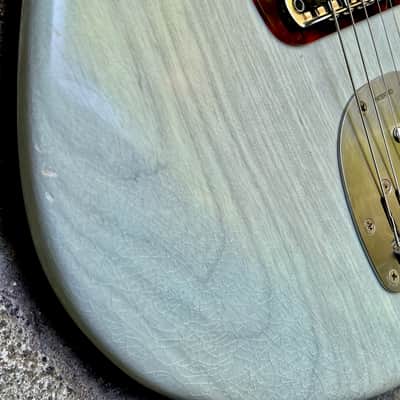 Waterslide Guitars Offset Trans Sonic Blue, Mojo Dual Foil Pickups, Descendant Vibrato, Staytrem image 10