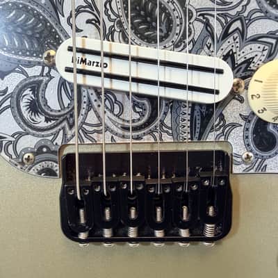 Unknown Custom S-Type Electric Guitar Champagne Metallic | Mighty Mite Robert Cray Neck | Lace Sensor Burgundy Pickups | DiMarzio DP226 Billy Corgan Bridge image 3