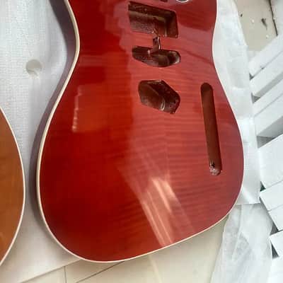 DIY Project Mahogany Telecaster Tele Style Guitar Body, Tiger Maple Veneer Top image 5