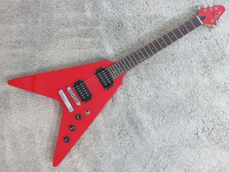 Jay Turser Mini V Dual PU Electric Guitar Cherry Red Student 3/4 Size Perfect 4 Metal Head Te image 1