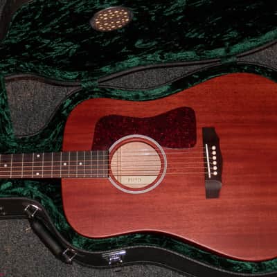 Guild USA D-20 Mahogany Natural Satin Finish Dreadnought Acoustic with case new image 3