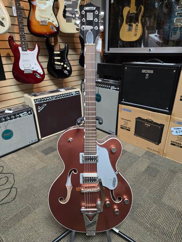 Gretsch G6118T Players Edition Anniversary Hollow Body - Two-Tone Copper Metallic / Sahara Metallic image 1