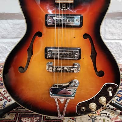 Silvertone/Teisco 1445 Sunburst Thinline Hollowbody 1960s Japan image 1
