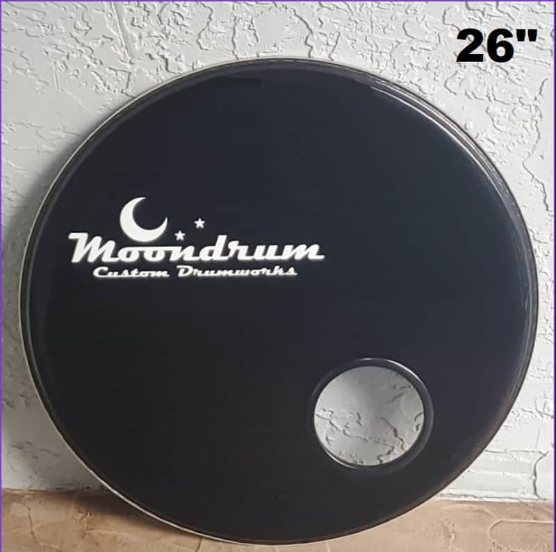 Rare * MOONDRUM 26" BLACK BASS DRUM HEAD with Sound Ring (inside) & Mic Port (hole) Like NEW! image 1