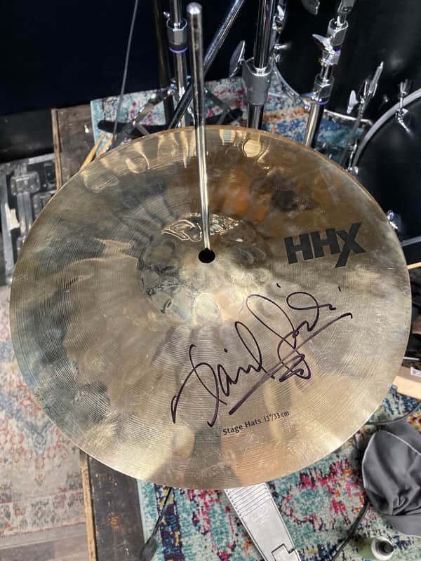 David Garibaldi's Tower of Power, Sabian 13" HHX Stage Hi-Hats Pair, 870g, 1306g 2000's - Brilliant, AUTOGRAPHED!! image 1