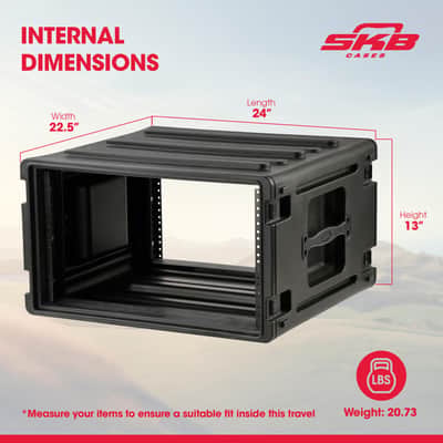 SKB 6U Roto Rack Case - Durable Polyethylene Gear Protector, Stackable, Waterproof with Twist Latches & Rubber Feet for Musicians, DJs, and A/V Equipment - Secure Transport & Storage Solution image 3