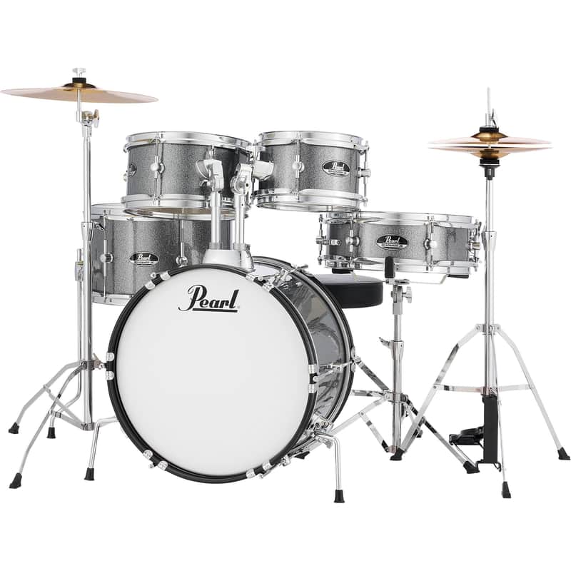 Pearl RSJ465CC31 RoadShow JUNIOR Series 5-Piece Kit W/ Hardware & Cymbals-#708 Grindstone Sparkle image 1