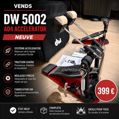 DW 5002AD4 Accelerator Double Bass Drum Pedal – Mint – Original Case & Accessories image 5