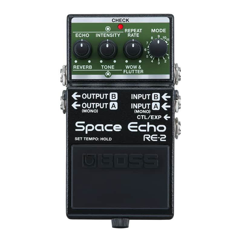 BOSS RE-2 Space Echo Compact Versatile Full Stereo I/O 11-Position Mode Selector Delay and Reverb Effects Pedal with Wow and Flutter Control image 1
