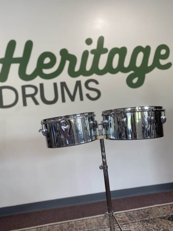 Ludwig Vintage 6x14" & 6x13" Timbales with Stand image 1