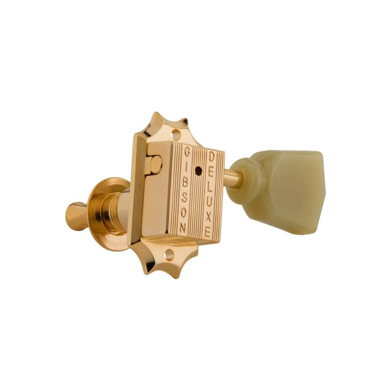 Gibson Single Deluxe Vintage Gold Green Key Bass Side Guitar Tuner image 1