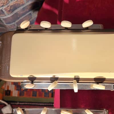 Vintage 1950s National Grand Console Double Neck Lap Steel Guitar White/Black w/ OHSC image 7