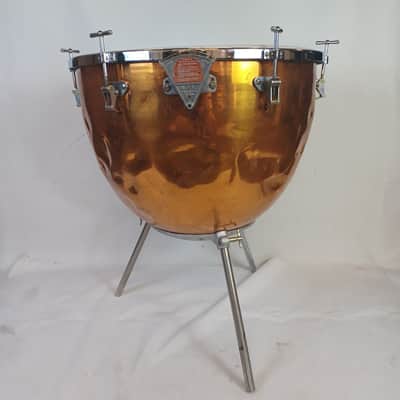 *Ludwig 25" #880 Single Screw Machine Timpani Copper Kettle Drum 3-Legs Portable image 1