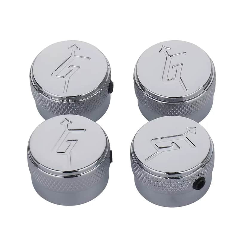 4 Gretsch With “G” Arrow Logo Control Knobs Metal Guitar Knobs, Silver image 1