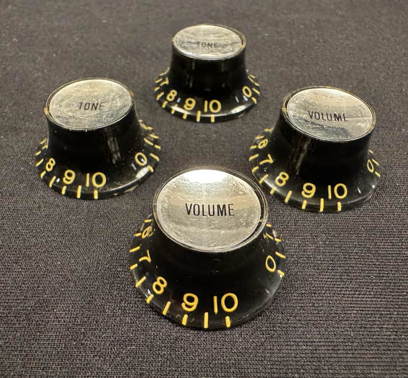 Gibson OEM Custom Shop SG 61 Reissue Black Butyrate Reflector Knobs Les Paul Correct Vintage Spec image 1
