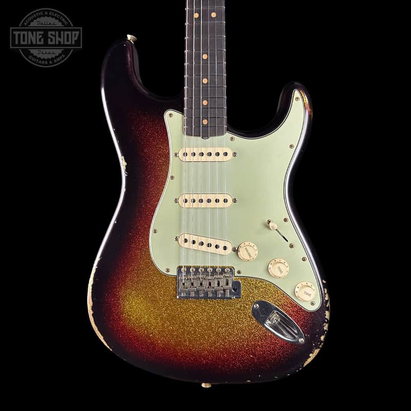 Fender Custom Shop 1963 Stratocaster Relic 3 Tone Sunburst Sparkle w/case TSLTD7OF10 image 1