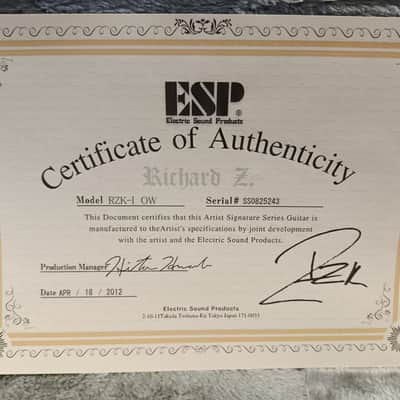 ESP Richard Z Kruspe RZK‑I OW- Primera edición 2012 image 15