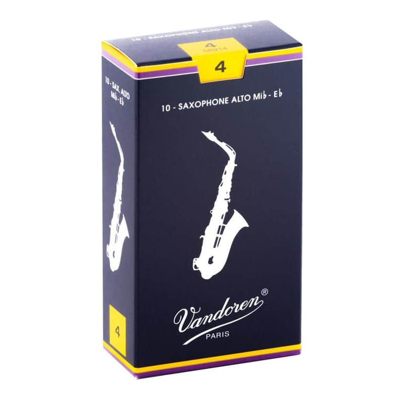 Vandoren SR214 Reeds, Vandoren, Alto Sax, Traditional, Strength 4, 10ct image 1