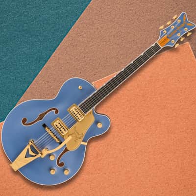 Gretsch Falcon Hollow Body Electric Guitar (Cerulean Smoke) image 5