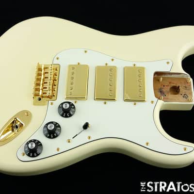 Fender Blacktop HHH Mahogany Strat LOADED BODY Stratocaster Guitar Gold White! image 1