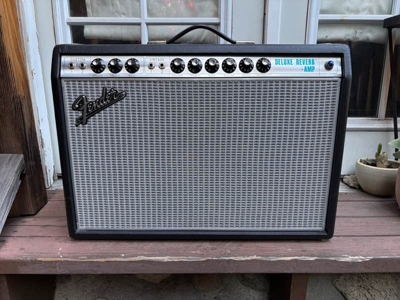 Fender '68 Custom Deluxe Reverb 2-Channel 22-Watt 1x12" Guitar Combo 2013 - Present - Black Tube Amp Clean Low Hours image 1