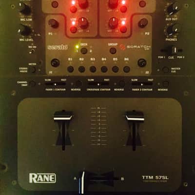 Rane TTM-57SL DJ mixer w/ flight case, Scratch Live control records + bonus Serato DJ keyboard cover image 2