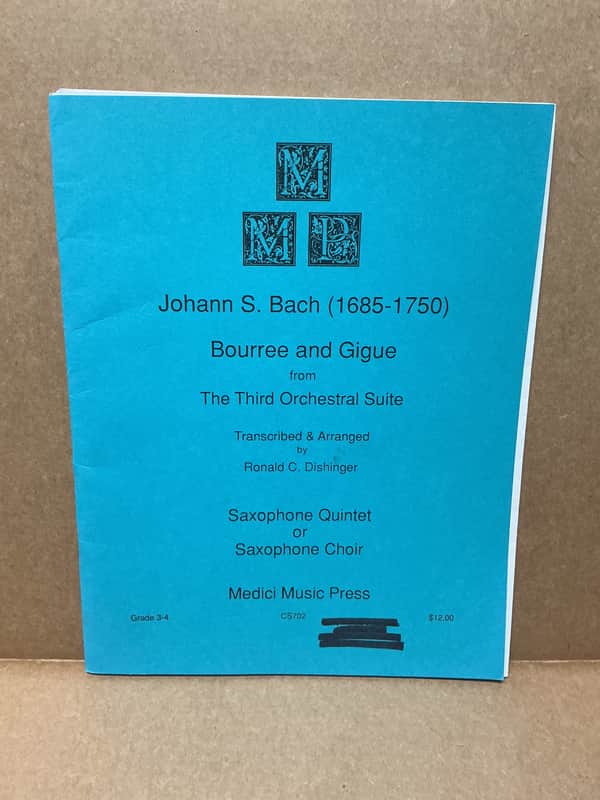 Johann S. Bach Bourree and Gigue from the Third Orchestral Suite Saxophone Quintet image 1