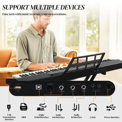 Glarry GPP-105 88 Key Full Size Semi-Weighted Standard Electric Digital Piano Black image 4