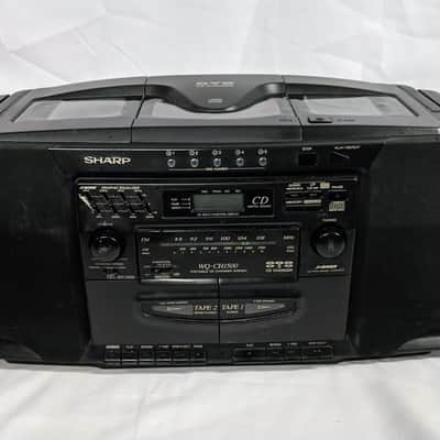 SHARP WQ-CH1500 Portable Boombox 5 CD Changer Stereo Radio Cassette Player - Tested 90's image 2