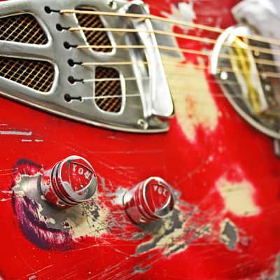 MeloDuende Guitars "Paris-Texas" Custom -Weissenborn Style 2016 Red Relic image 3