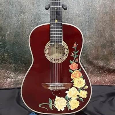 Esteban Spanish Rosas Classical Electronic Acoustic Guitar - Floral image 1