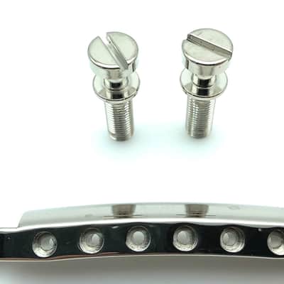 Gibson Wraparound Bridge Tailpiece w/Posts Nickel image 8