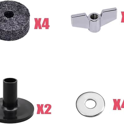 Cymbal Replacement Accessories Cymbal Sleeves with Base Wing Nuts Cymbal Felts Hi-Hat Clutch Felt Hi Hat Cup Felt&Cymbal Washer image 2