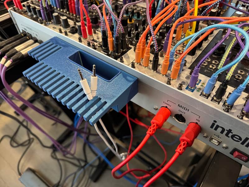 Eurorack Cable Holder for Intellijel Palette 7U Case 84HP / 104HP - Metallic Blue image 1