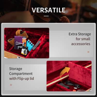 Portable Tweed Hard-Shell Case for Electric Bass Guitar | Locking Hardshell, Plush Lined image 2